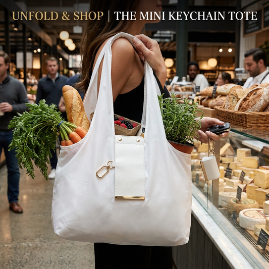 Mini Keychain Foldable Tote Bag