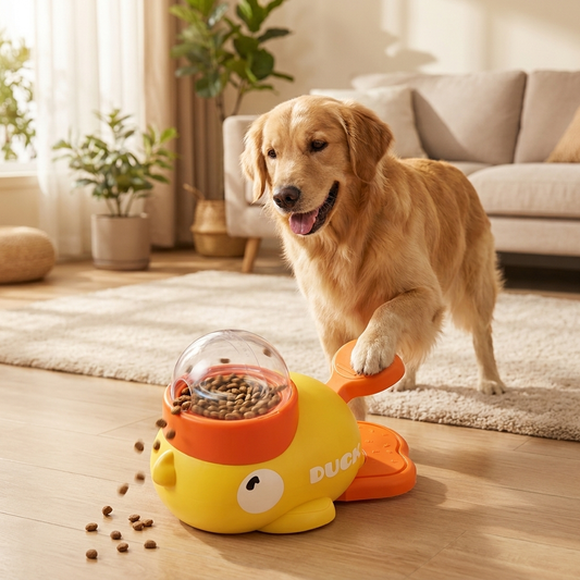 Interactive Cartoon Duck Dog Puzzle Feeder