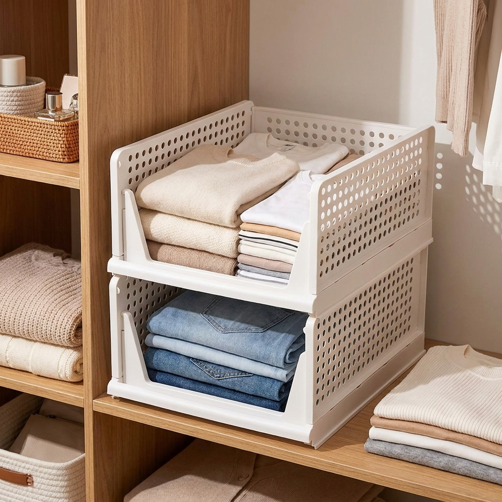 Stackable Plastic Drawer Closet Organizer