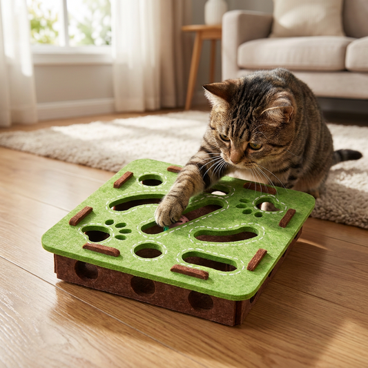 Felt Interactive Cat Puzzle Toy Box