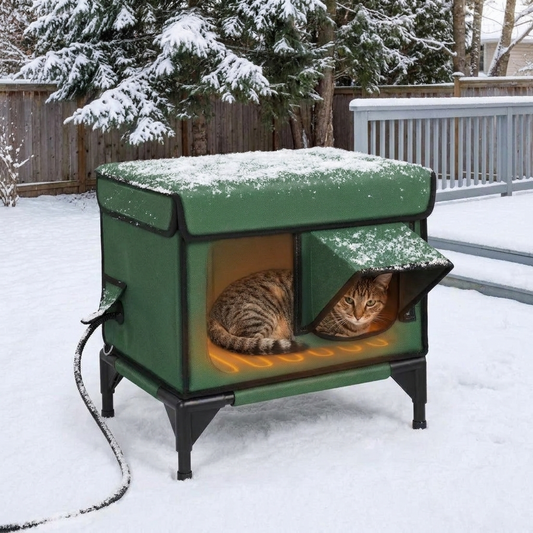Heated Outdoor Cat House for Winter