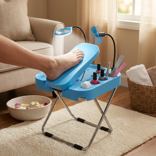 Adjustable Pedicure Rest with LED Magnifier
