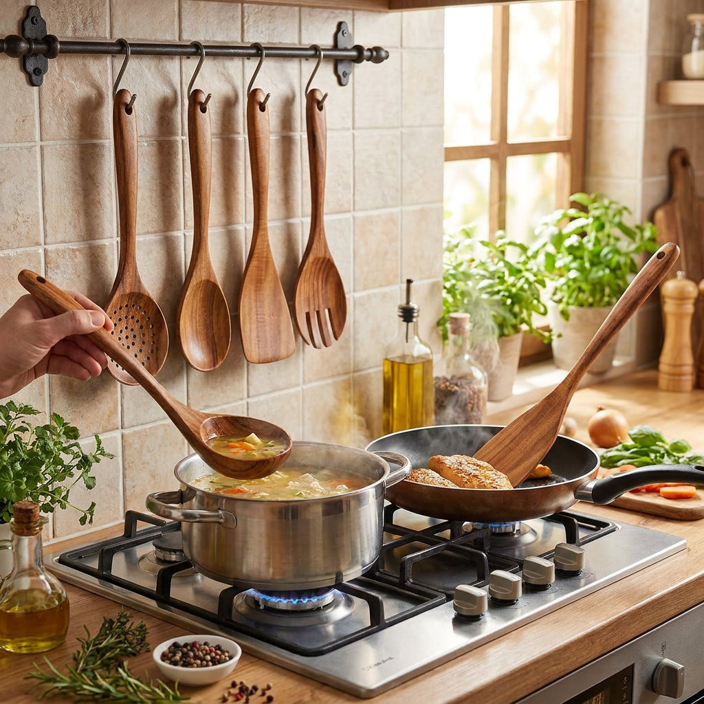 6pcs Wooden Utensils Set