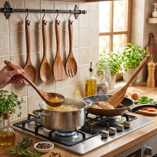 6pcs Wooden Utensils Set